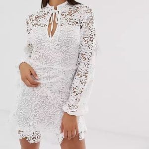 NWT Missguided Crochet Layered Dress in White size 0